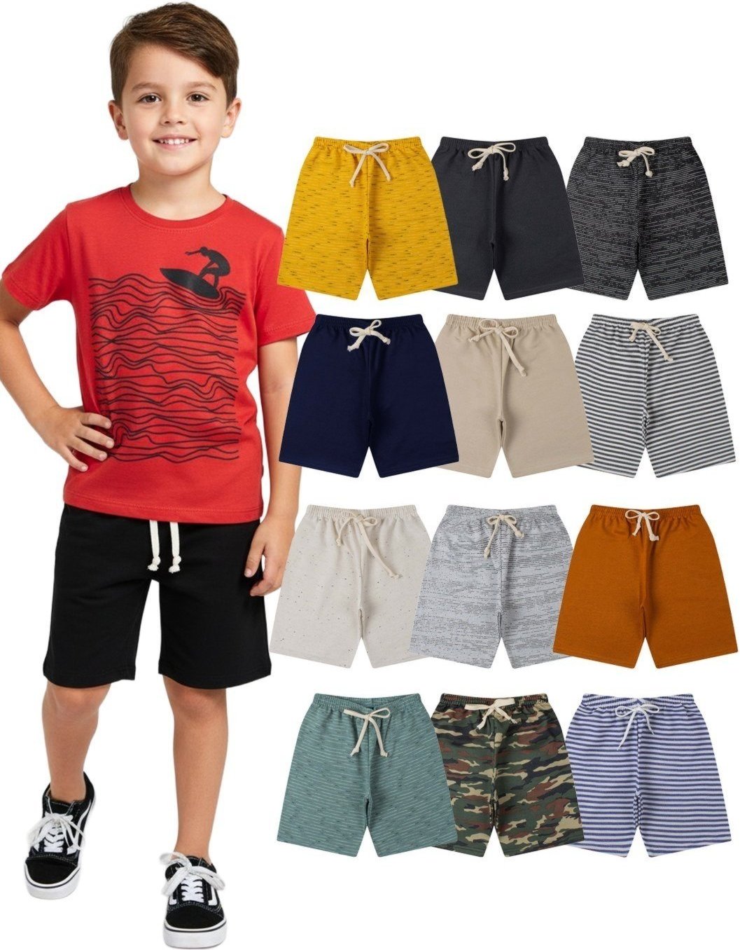 Imagem principal Infantil - Kit Sortido 3 Bermudas Menino Babei no Look unico Babei no Look unico