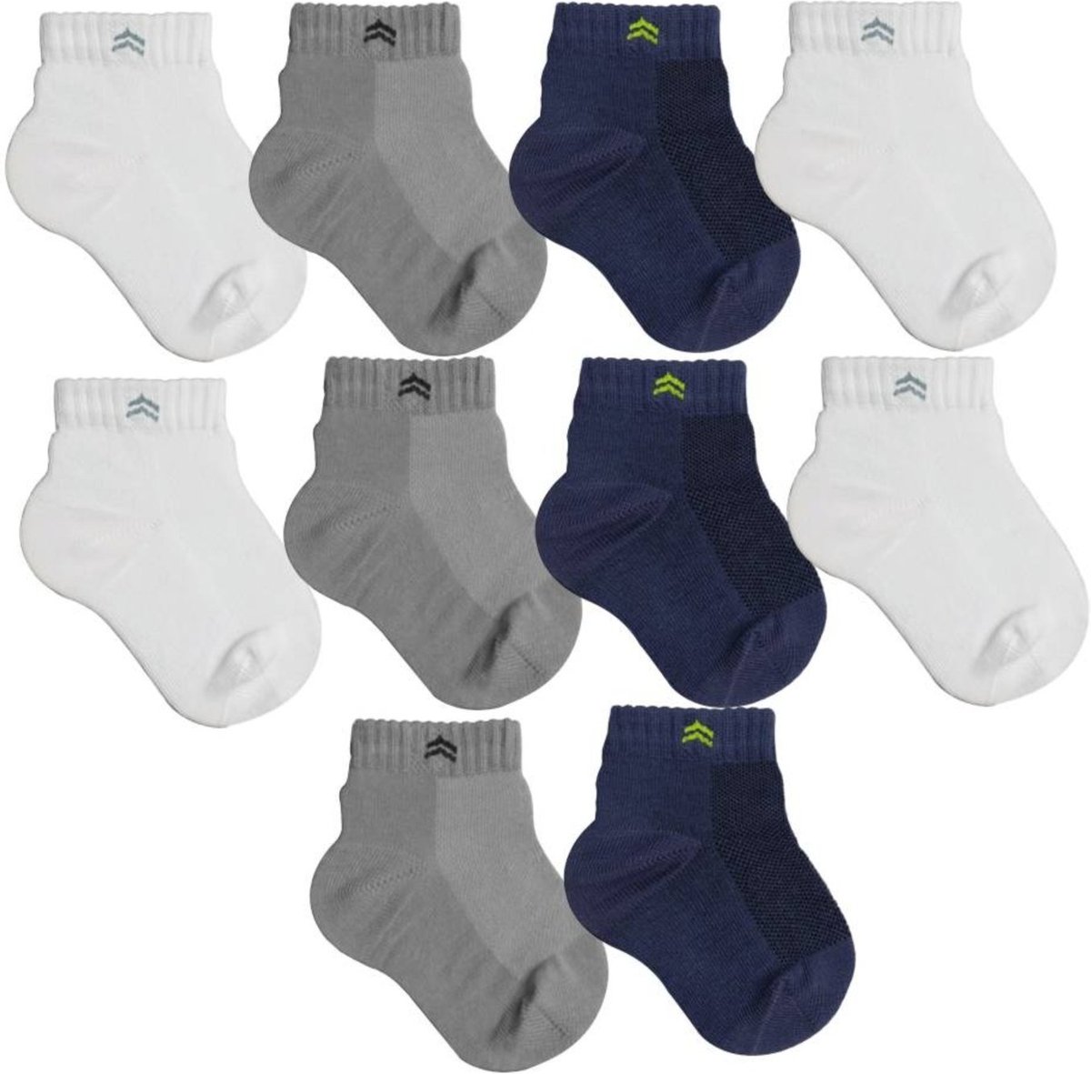 Kit 10 Pares Meia Baby Up 02025 Algodão Cano Médio Sortido