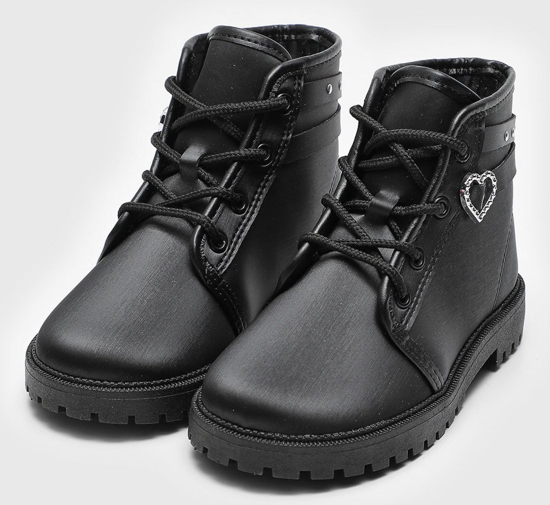 Imagem principal Infantil - Bota Tratorado Molekinha Coração Preta preto MOLEKINHA preto