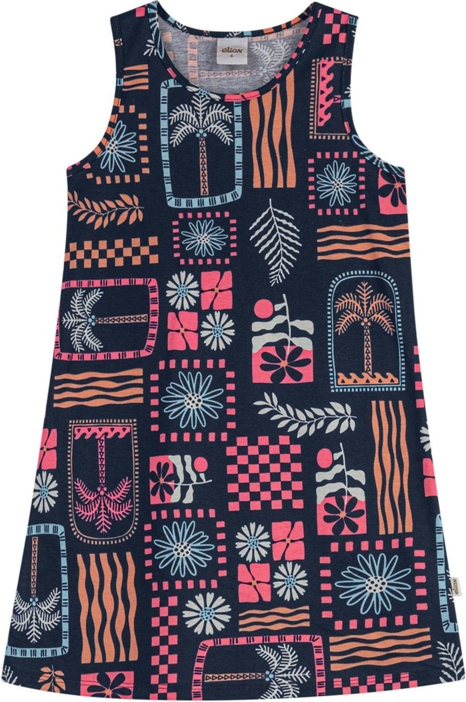 Imagem principal Infantil - Vestido Menina Folhagem Tropical Elian Marinho azul marinho Elian azul marinho