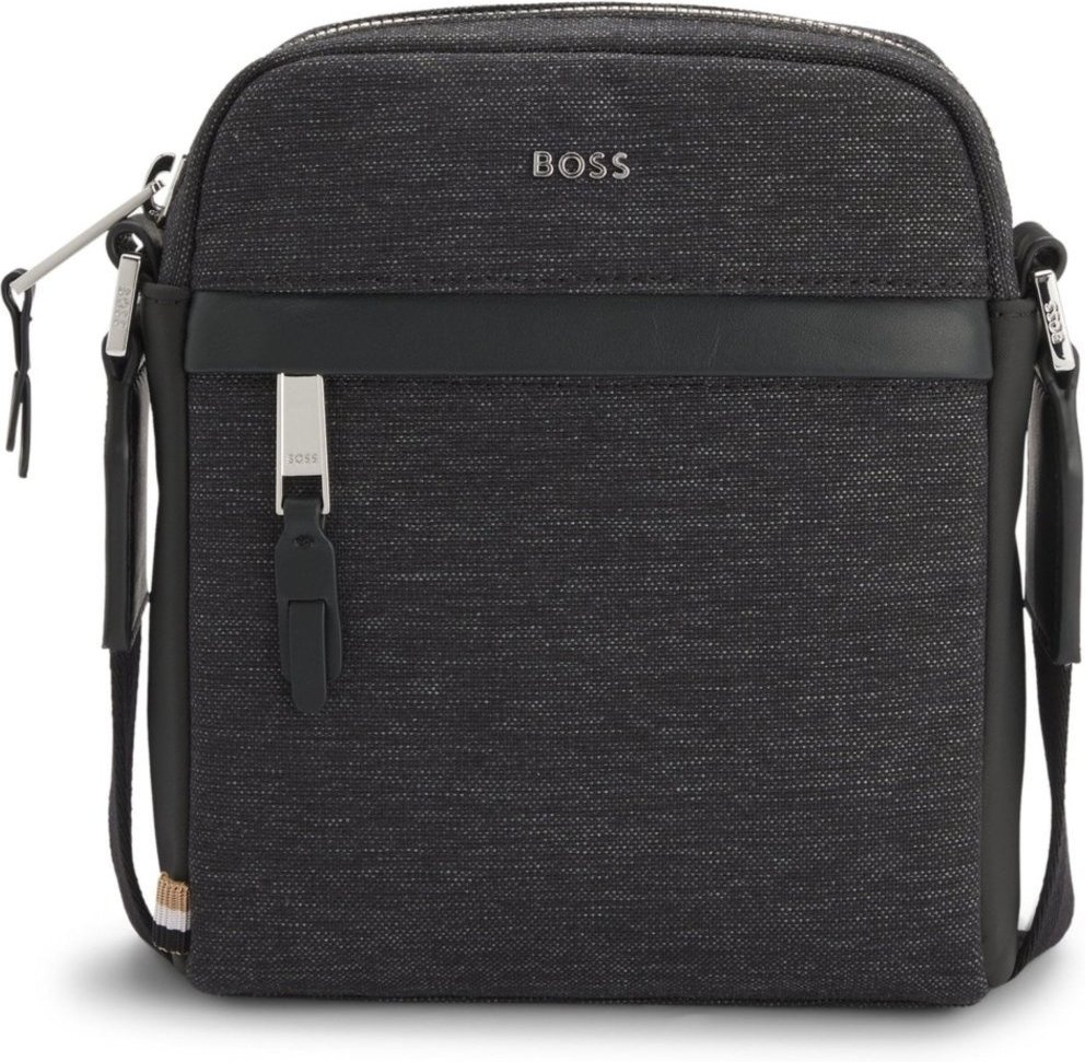 Imagem principal Bolsa Repórter Com Acabamentos Em Couro Boss cinza Boss cinza