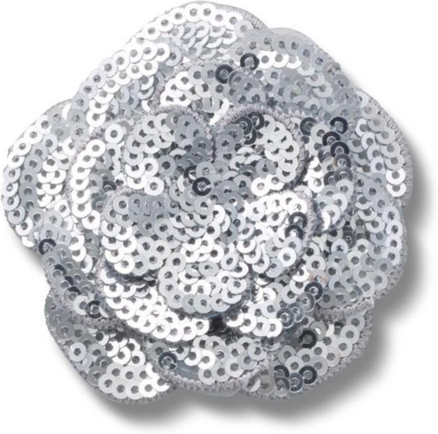 Infantil - Jibbitz™ Flor Prata de Lantejoulas