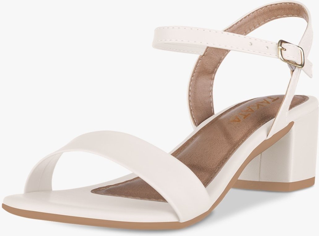 Imagem principal Sandália Feminina Salto Baixo Bloco Grosso Casual Confortável Tira Off White Sintético TAKATA BY RAFAEL TAKATA off-white white TAKATA BY RAFAEL TAKATA off-white white