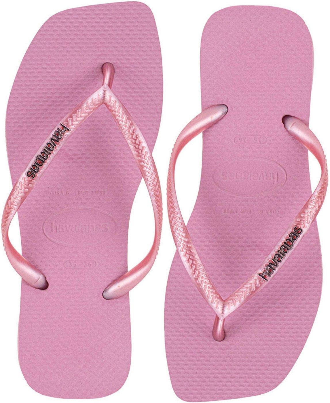 Chinelo Feminino Slim Square Logo Metallic Havaianas - 4148257 0098257 Rosa
