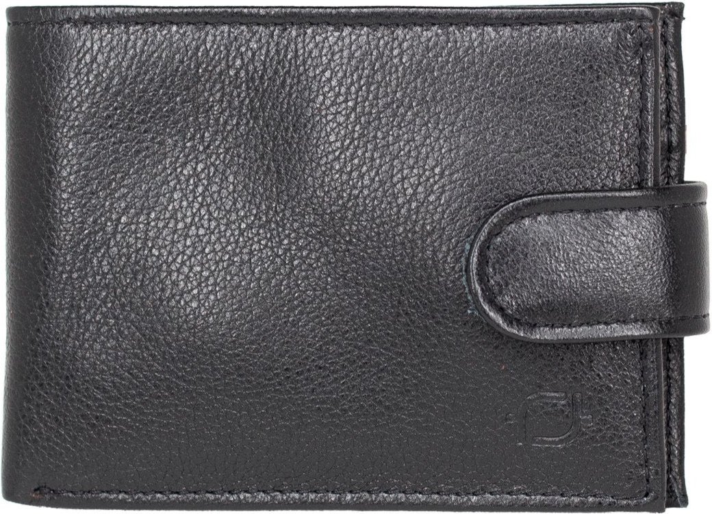 Imagem principal Carteira Masculina Fasolo Casual Couro Legítimo Com Botão Porta Cartão preto Fasolo preto