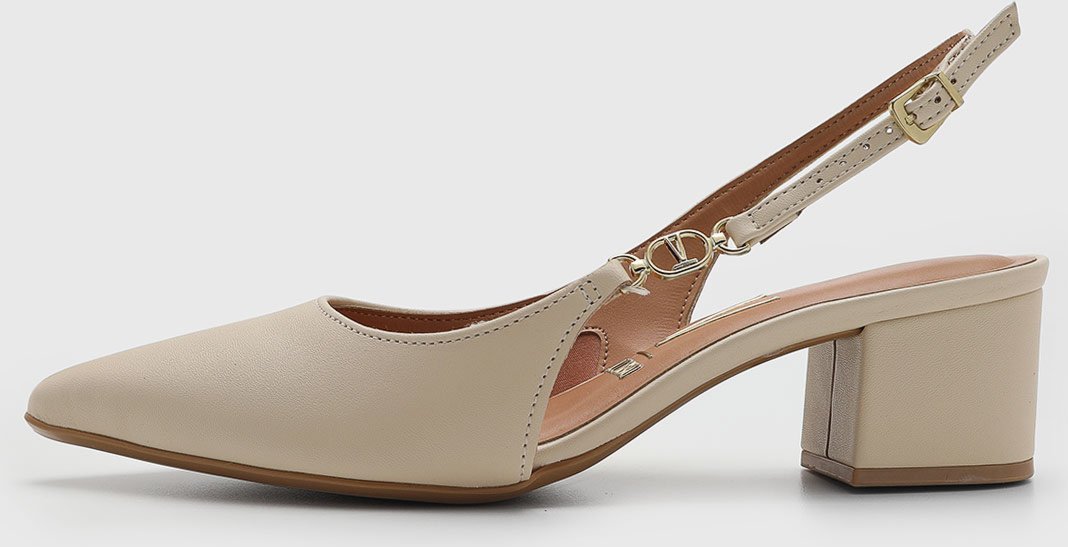 Imagem principal Scarpin Feminino Vizzano Bico Fino Salto Bloco bege VIZZANO bege