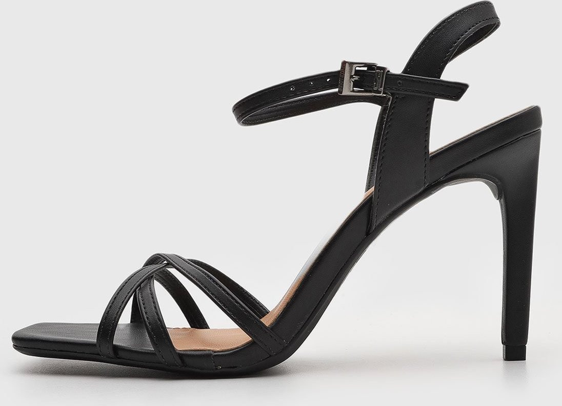 Sandália Feminina Santa Lolla Salto Alto Tiras Finas Preta