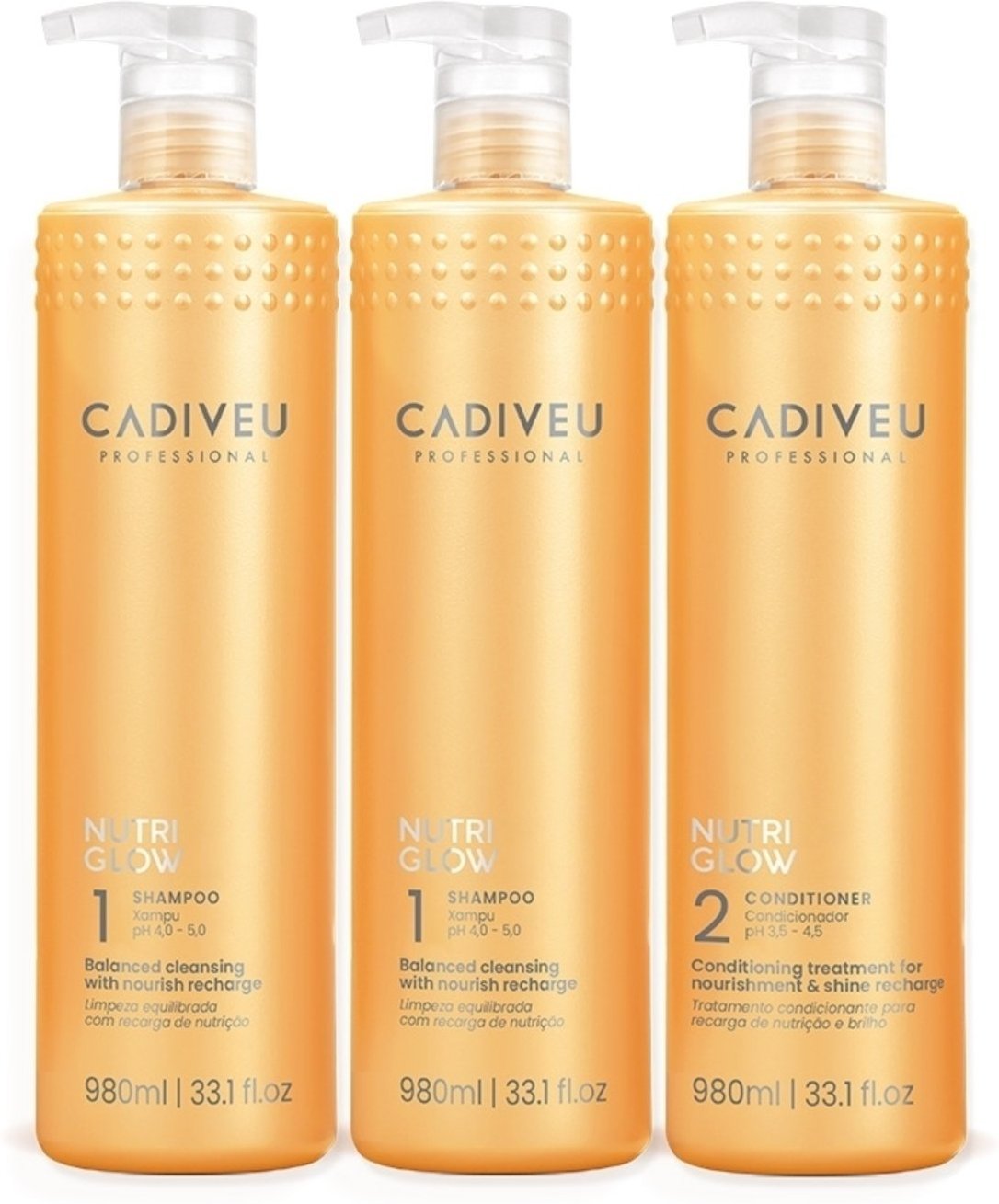 Imagem principal Kit Cadiveu Professional Nutri Glow Shampoo Extra e Condicionador Litro (3 produtos) multicolorido Cadiveu Professional multicolorido