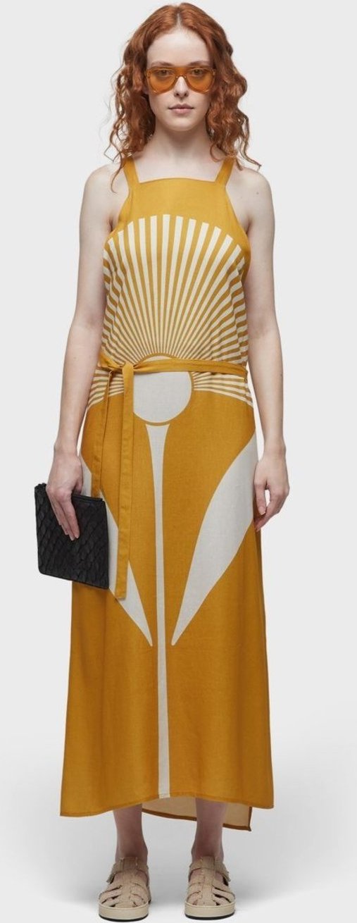 Vestido avental sunflower