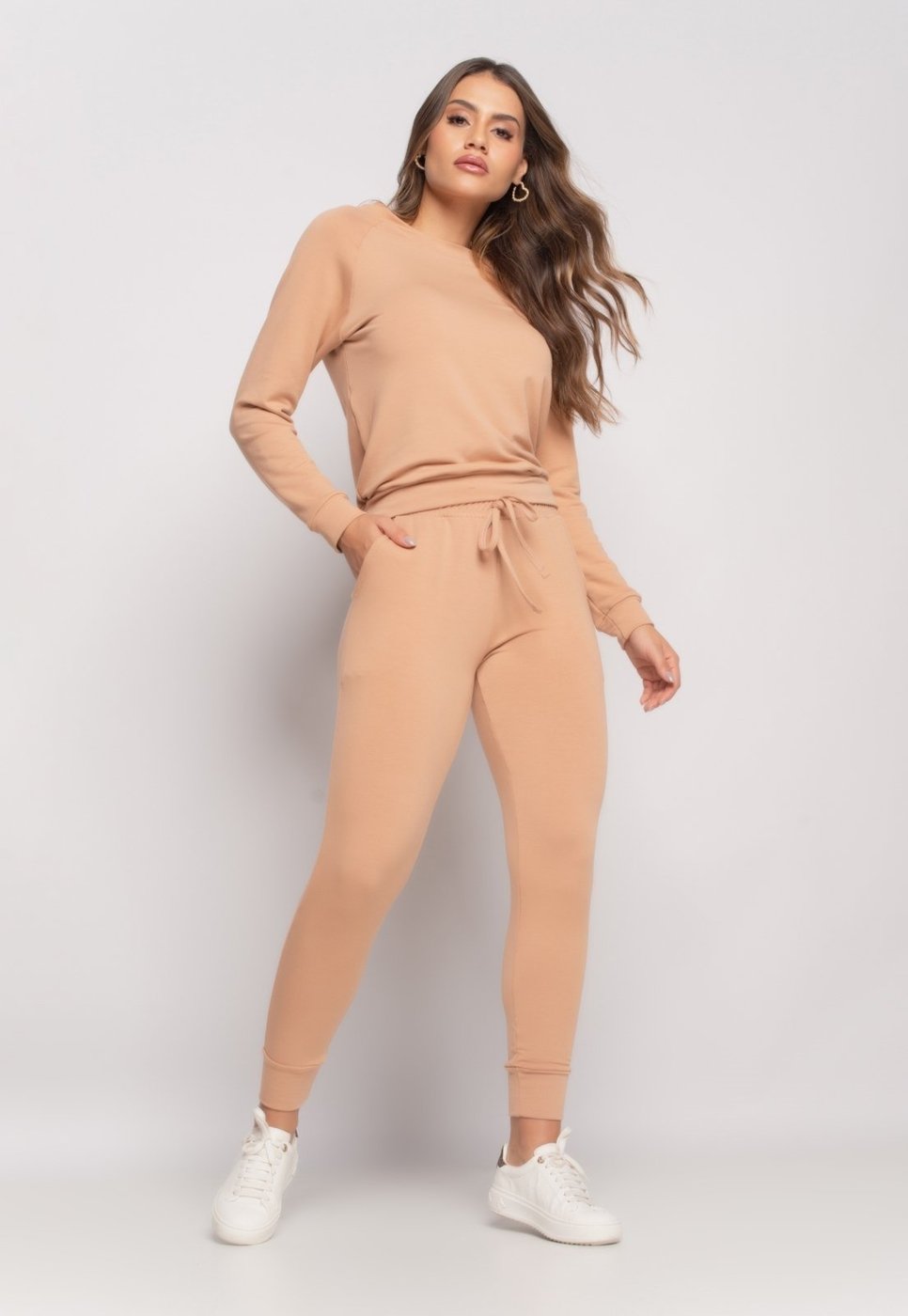 Conjunto Comfy Com Casaco Gola Canoa e Jogger Moletinho Salvatore Fashion