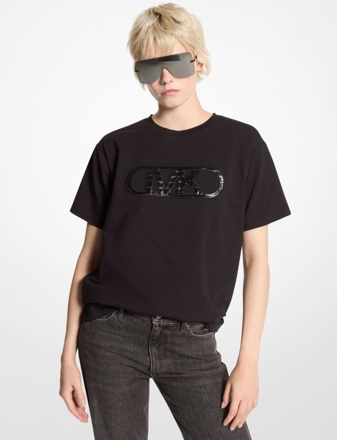 Imagem principal Camiseta Clássica Empire Crocodilo De Algodão Mf451itanu001 Michael Kors preto Michael Kors preto