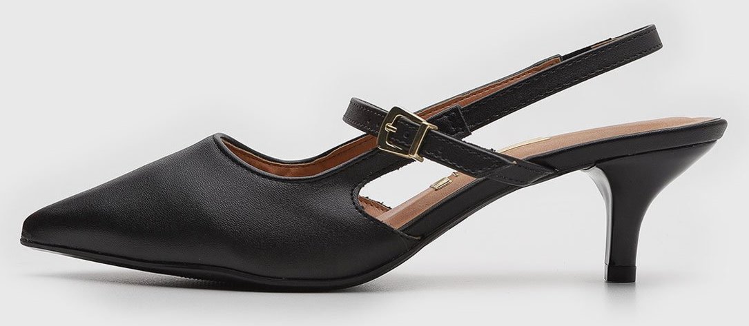 Scarpin Feminino Vizzano Salto Baixo Bico Fino