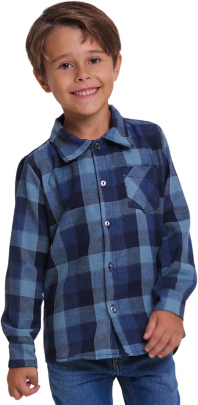 Imagem principal Infantil - Camisa Xadrez Menino Muvilê ao 16 azul Infanti azul