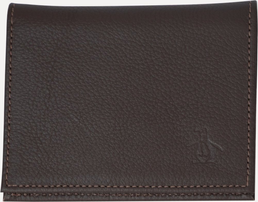 Imagem principal Carteira Original Penguin Masculina Couro Mini Vertical Logo Café marrom Original Penguin marrom