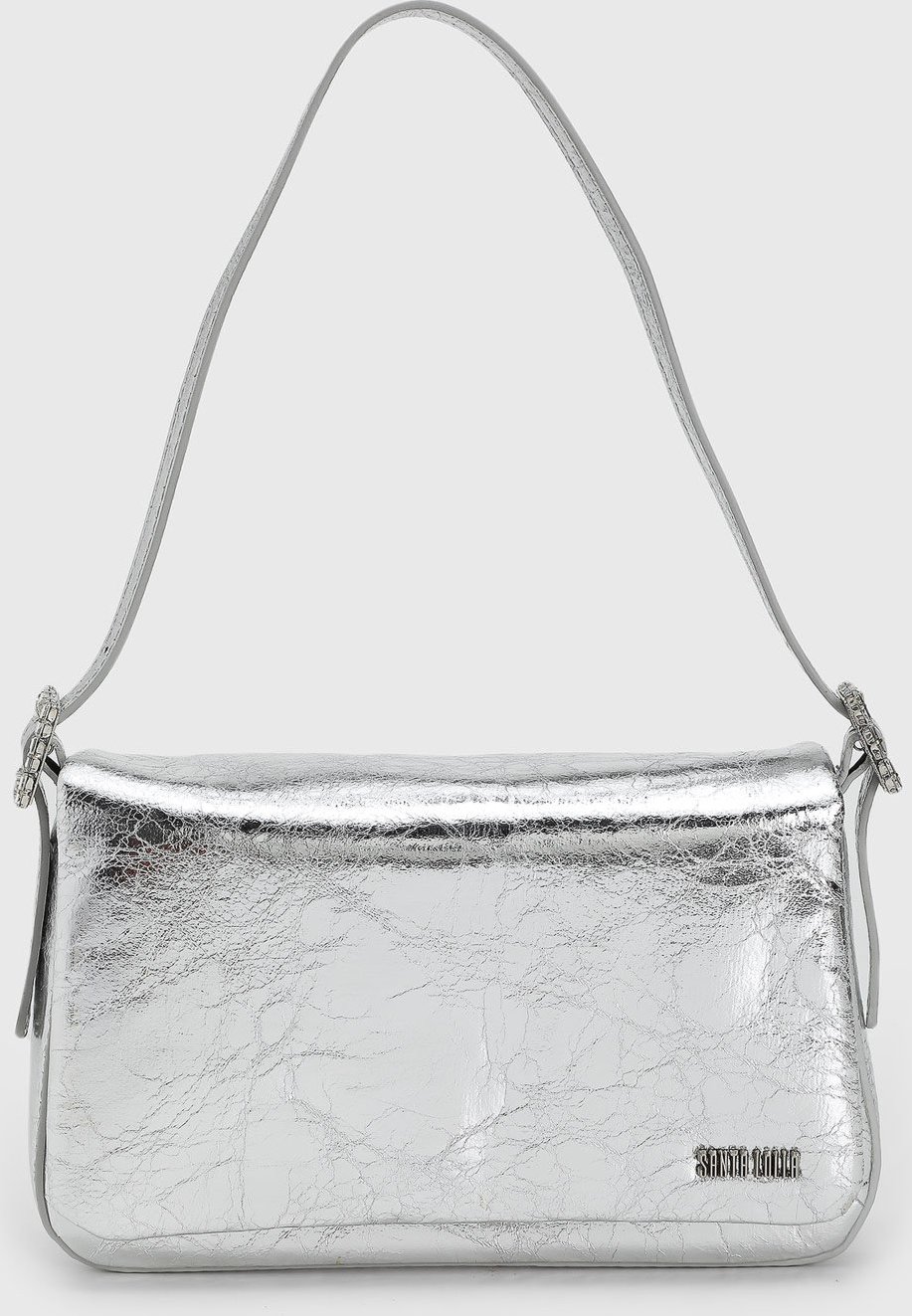 Bolsa Média Santa Lolla Metalizada Prateada