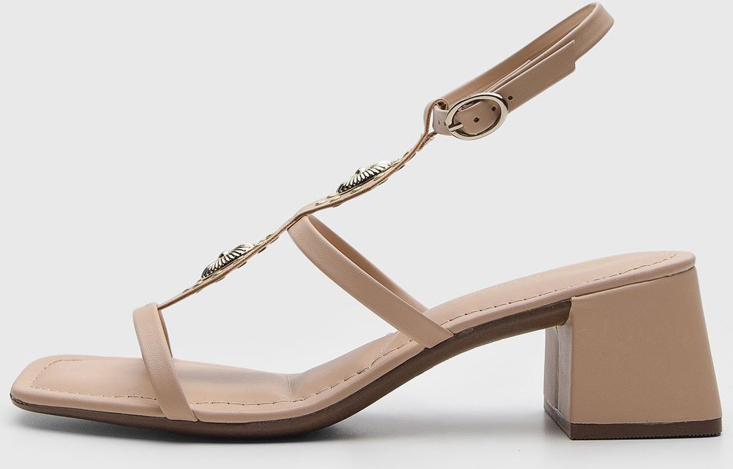 Sandália Feminina Via Uno Tiras Metalizadas