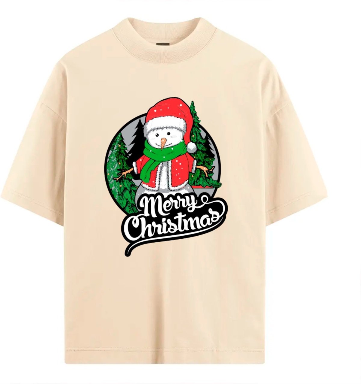 Imagem principal Camiseta Ousy Oversized Merry Christmas Boneco de Neve Estampa Natalina Unissex Off White off-white white ousy off-white white
