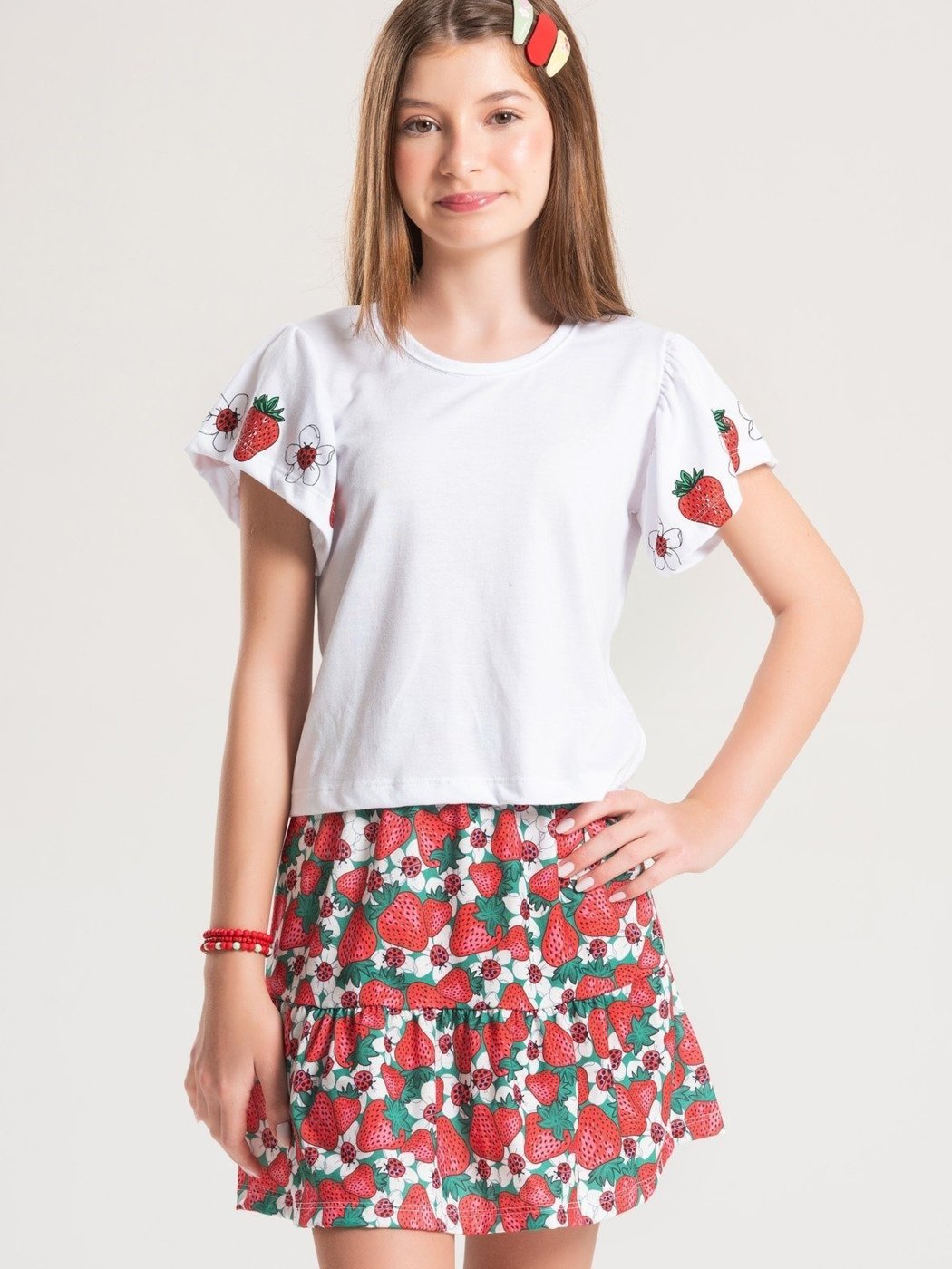 Imagem principal Infantil - Conjunto Platinum Flor De Morango PLATINUM KIDS branco PLATINUM KIDS branco