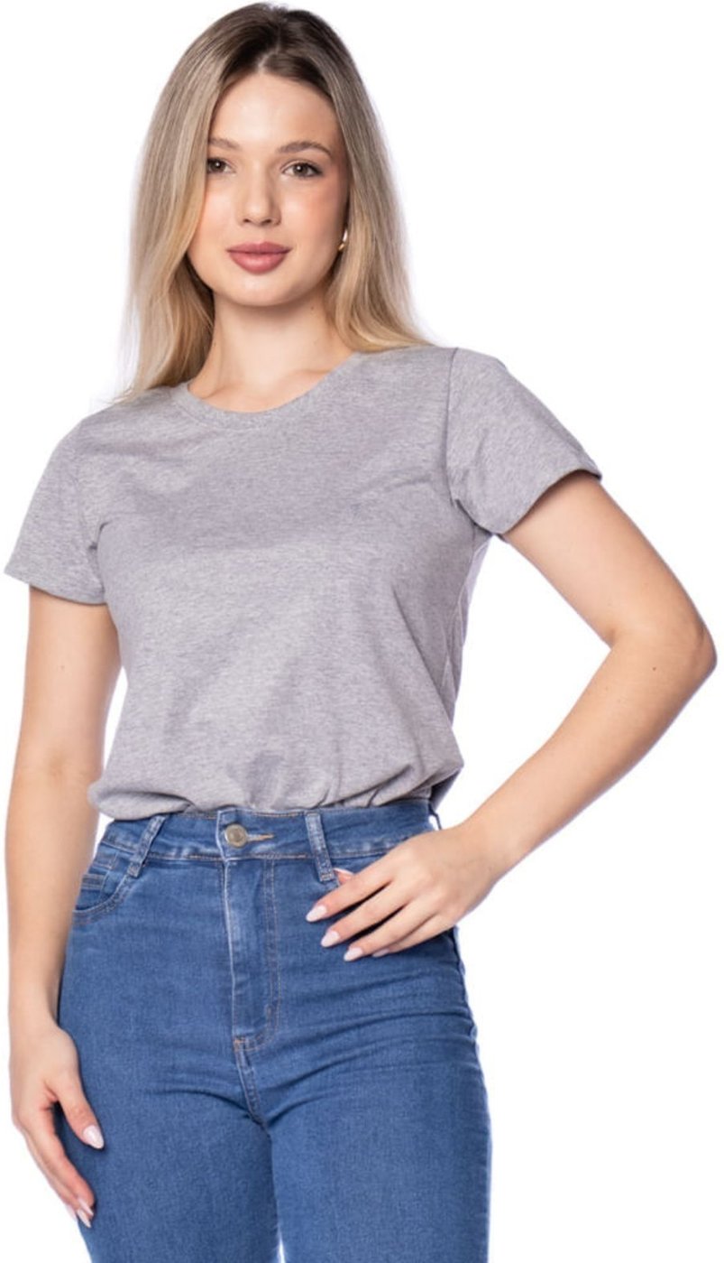 Imagem principal Blusa Feminina Desayner Básica Manga Curta cinza Desayner cinza