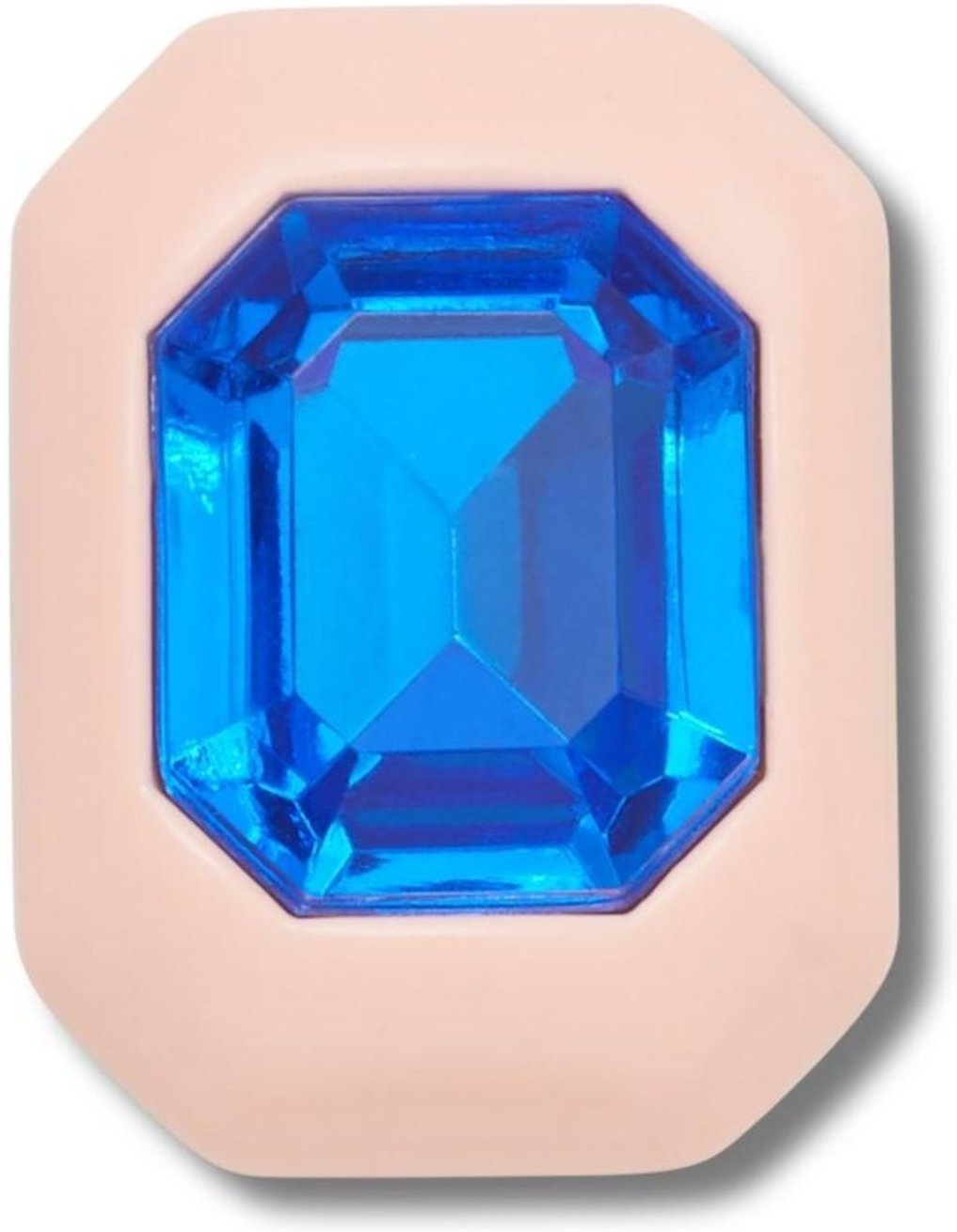 Infantil - Jibbitz™ Retângulo Rosa com Pedra Branco