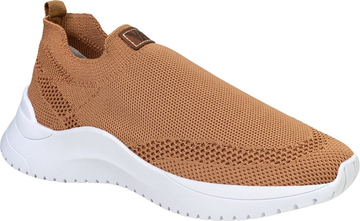 Imagem principal Tênis Meia Feminino Knit Jogger Casual Calce Fácil Leve Macio Confortável Via Angel 8101 caramelo VIA ANGEL caramelo