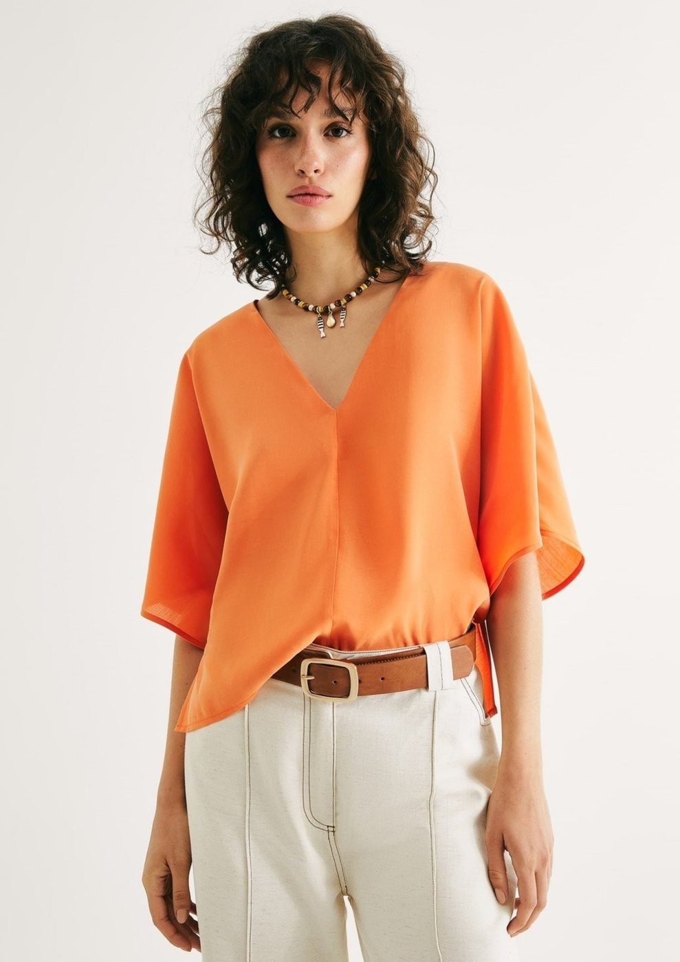 Imagem principal Blusa Feminina Box Em Peach Touch Hering bege Hering bege