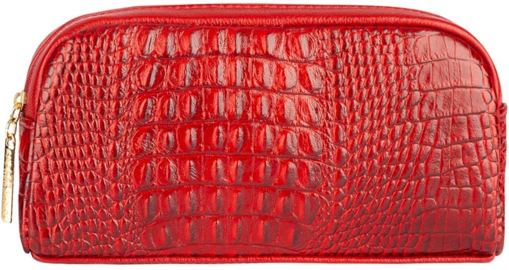 Necessaire de couro croco Adriana 12x23x6cm