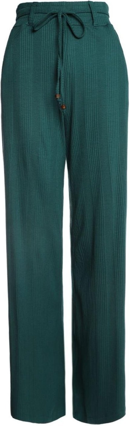 Calça Canelada Pantalona Feminina