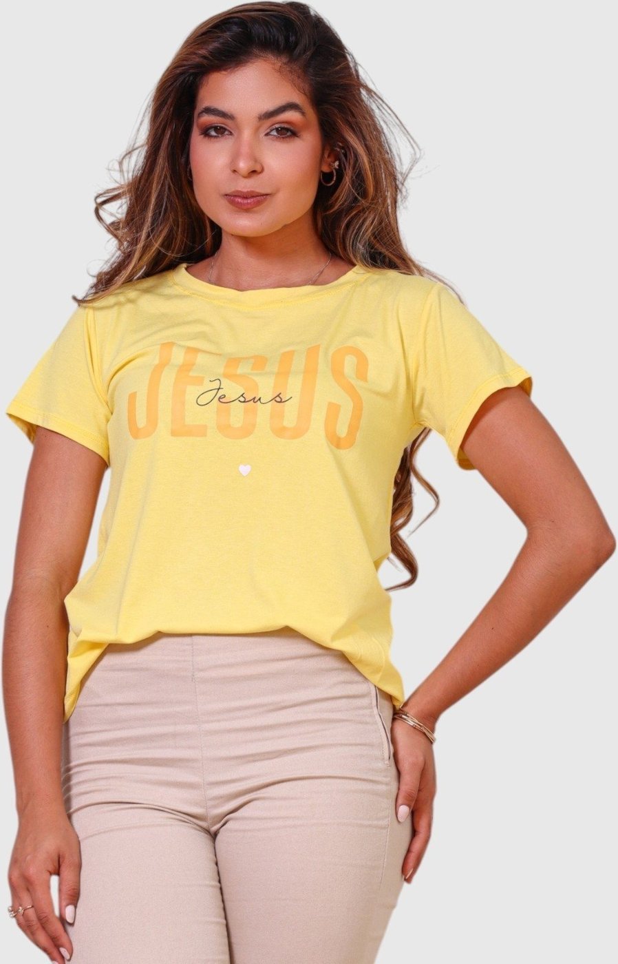 Imagem principal T-shirt D Bell Outlet Fashion Jesus amarelo D BELL OUTLET FASHION amarelo