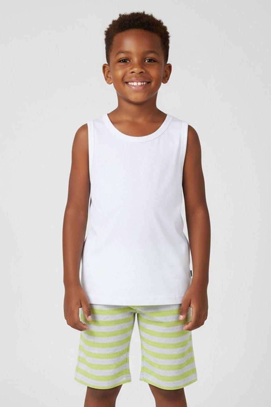 Infantil - Bermuda Menino Moletinho Listrado Elian