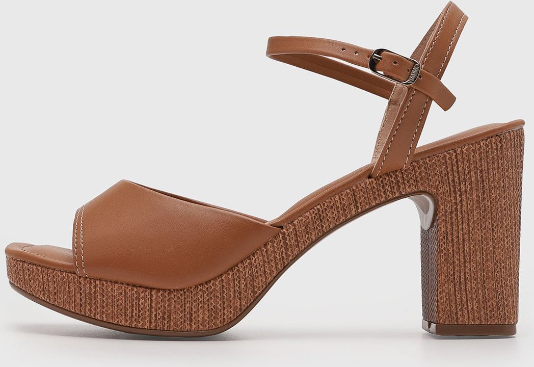 Imagem principal Sandália Feminina VIA UNO Salto Médio marrom VIA UNO marrom