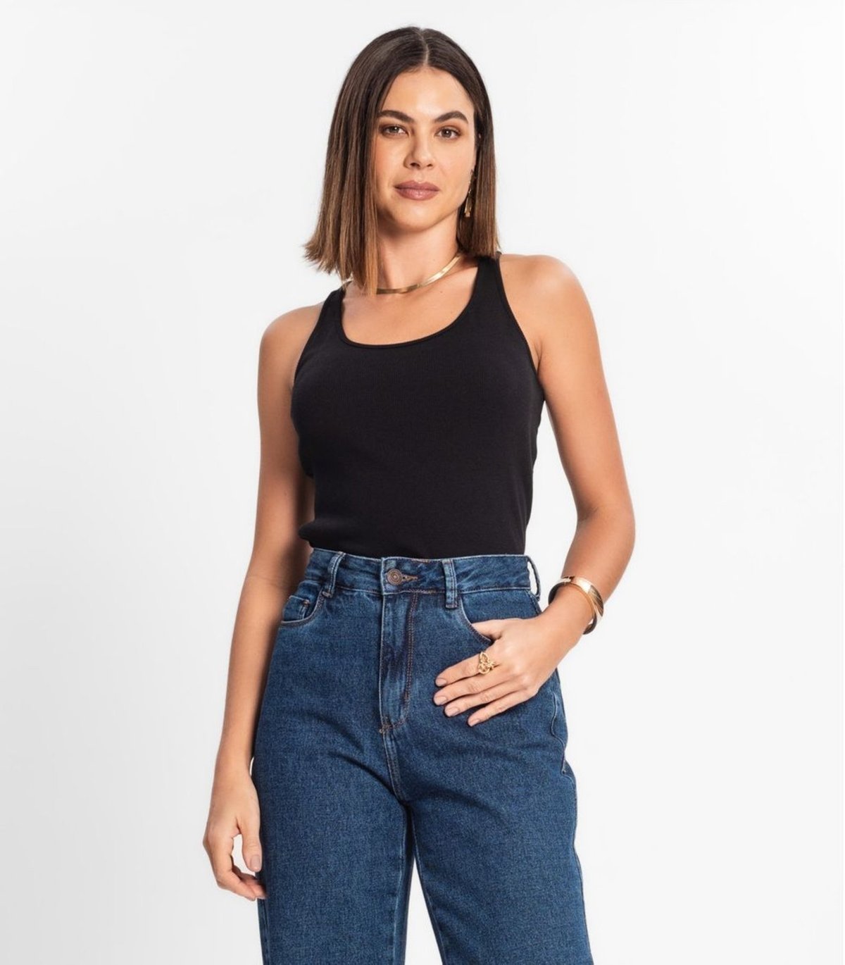 Imagem principal Regata Feminina Em Ribana Rovitex Rovitex Básicos verde Rovitex Básicos verde