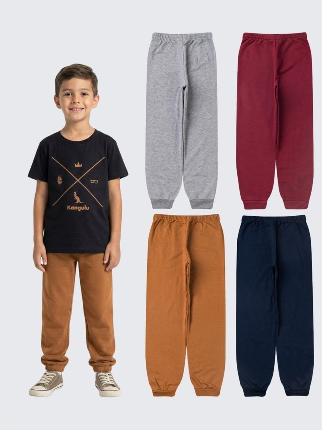 Imagem principal Infantil - Kit Sortido 4 Calças Moletom Minimalista ROSA AZUL KIDS multicolorido ROSA AZUL KIDS multicolorido