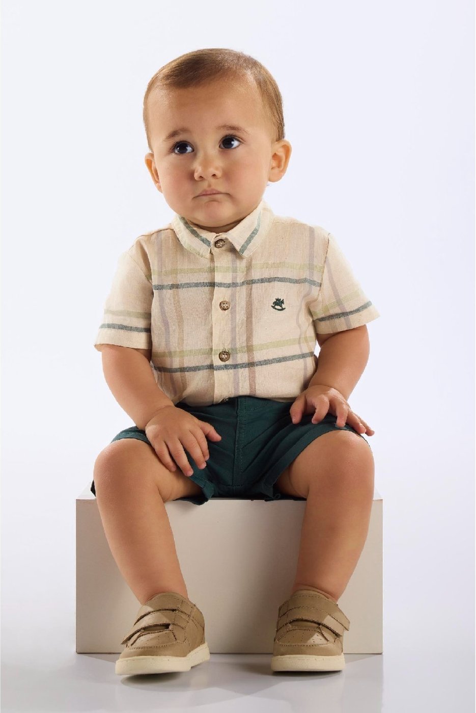 Imagem principal Infantil - Conjunto Body e Bermuda Menino Up Baby bege Up Baby bege