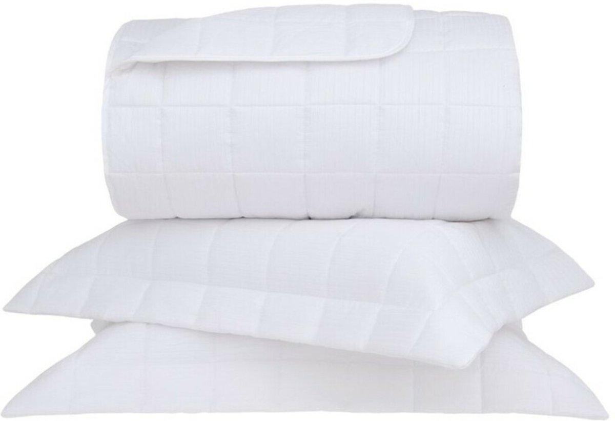 Imagem principal Kit Colcha 300 Fios Buddemeyer Stripes branco Buddemeyer branco