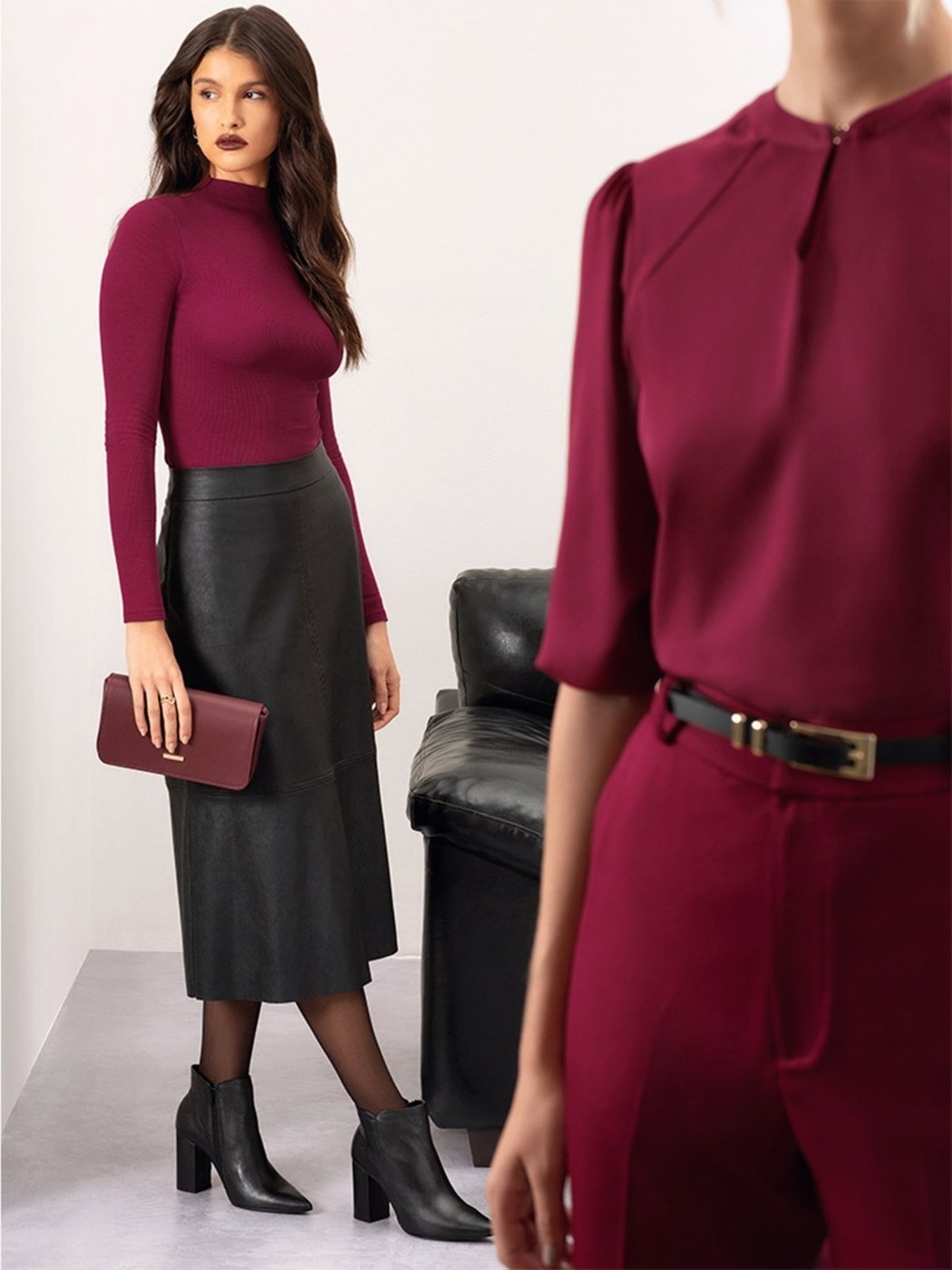 Cinto Principessa de Couro com Fivela Dourada Cassiane