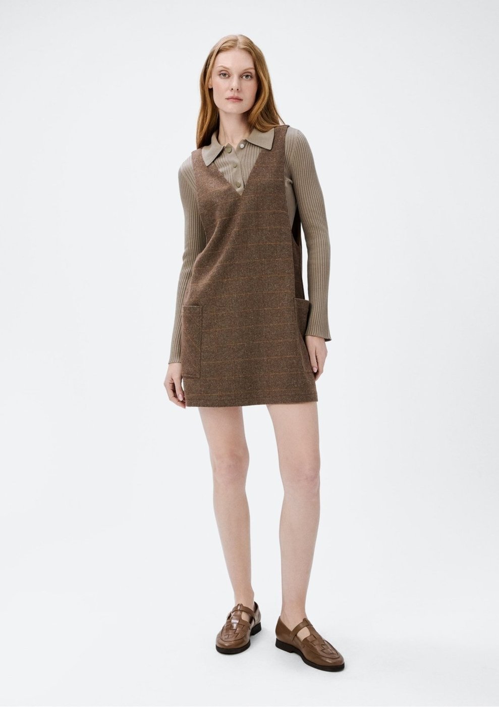 Salopete Feminina Em Lã Fio Tinto