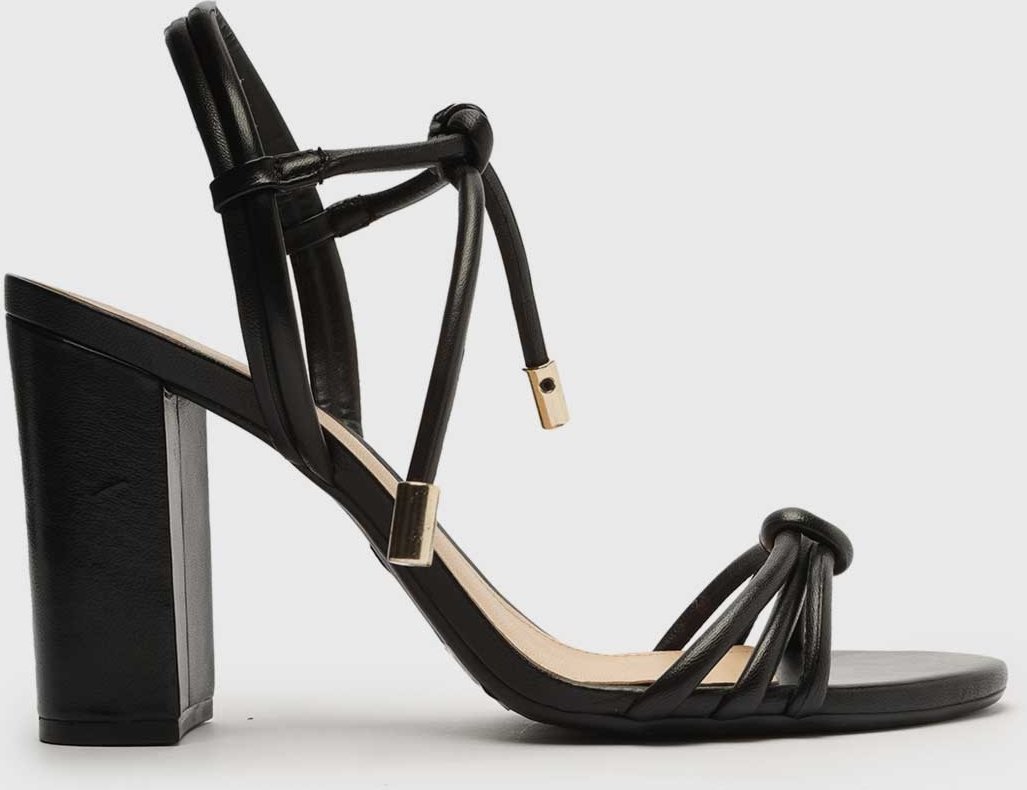 Imagem principal Sandália Alta Arezzo Tiras Nó Salto Bloco Preta preto Arezzo preto
