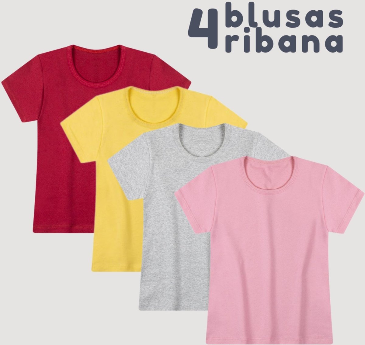 Imagem principal Infantil - Kit 4 Blusas Menina Ribana - 4 ao 10 Alemara multicolorido Alemara multicolorido