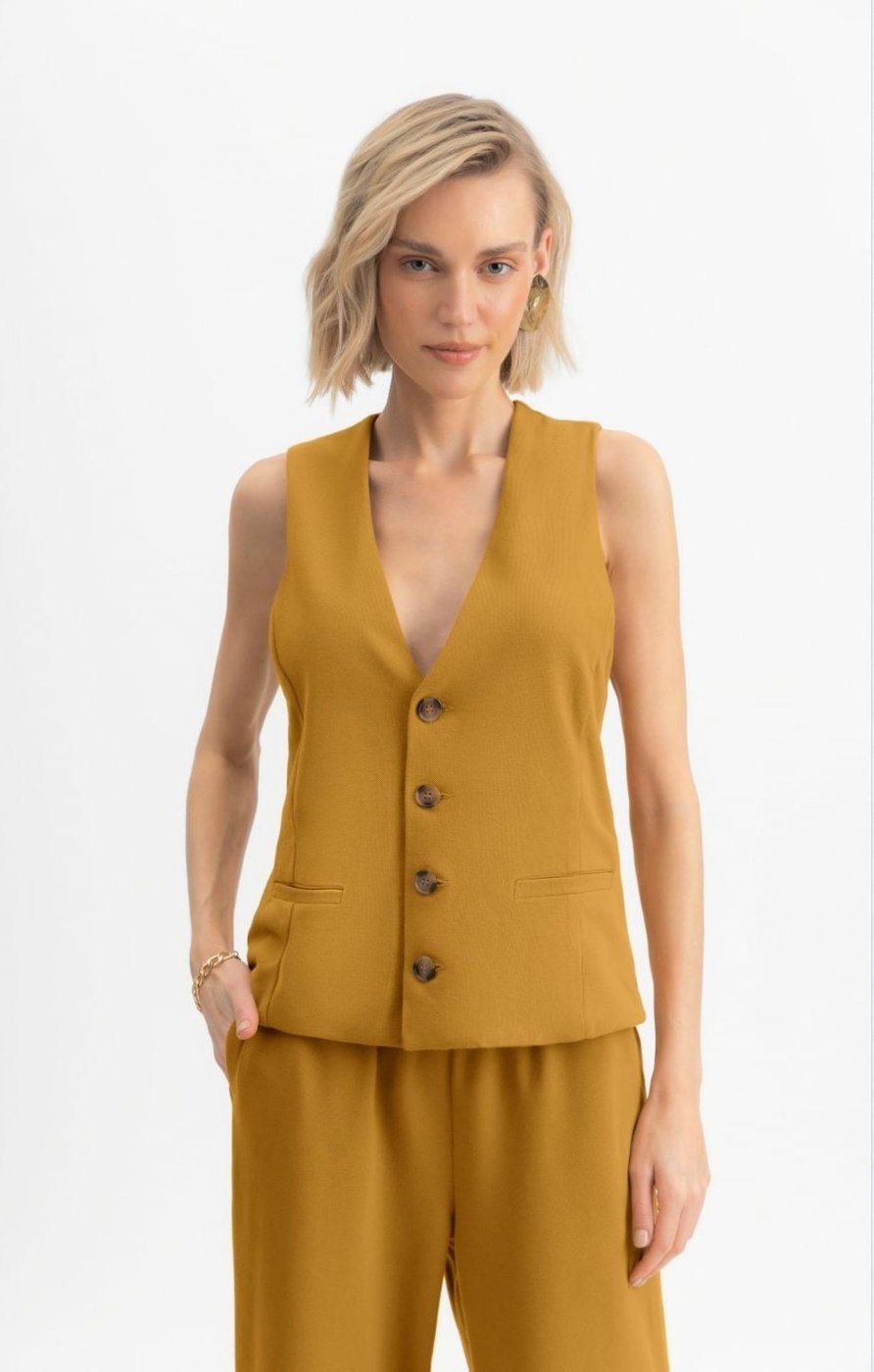 Colete Feminino Em Malha Flaks Essendi Médio