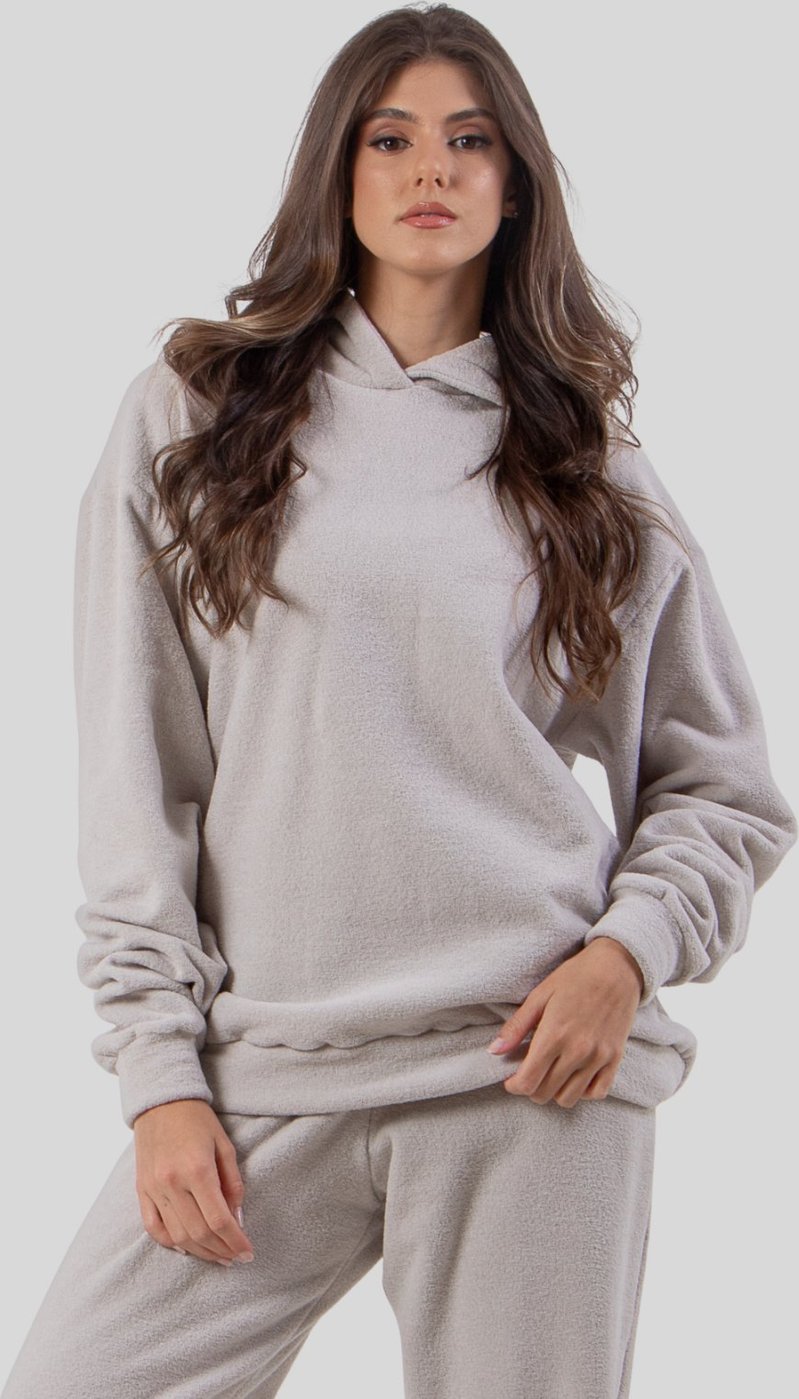 Casaco Soft Peluciado Feminino Bege Roupa de Frio Feminina