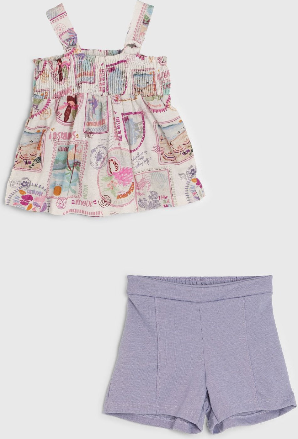 Imagem principal Infantil - Conjunto Curto Elian Estampa Floral lilás Elian lilás