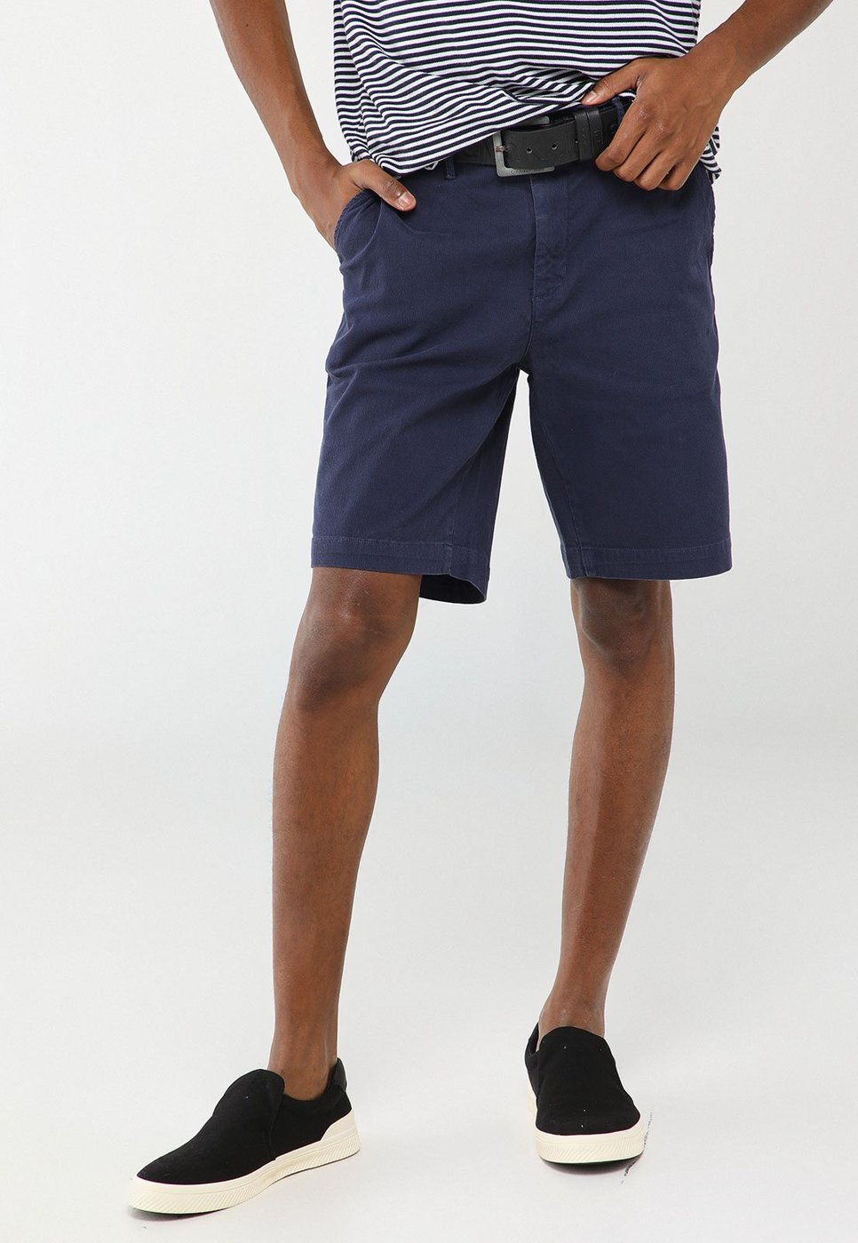 Imagem principal Bermuda Masculina Dudalina Right Sarja Textura azul marinho Dudalina azul marinho