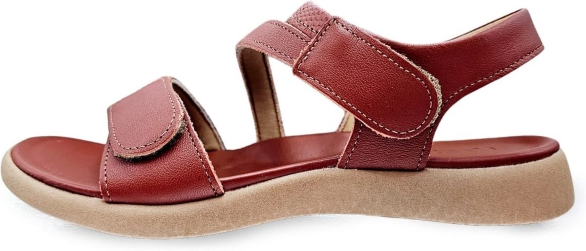 Imagem principal Sandália Feminina Usaflex Couro Tira Ajustável Conforto Terracota vermelho Usaflex vermelho