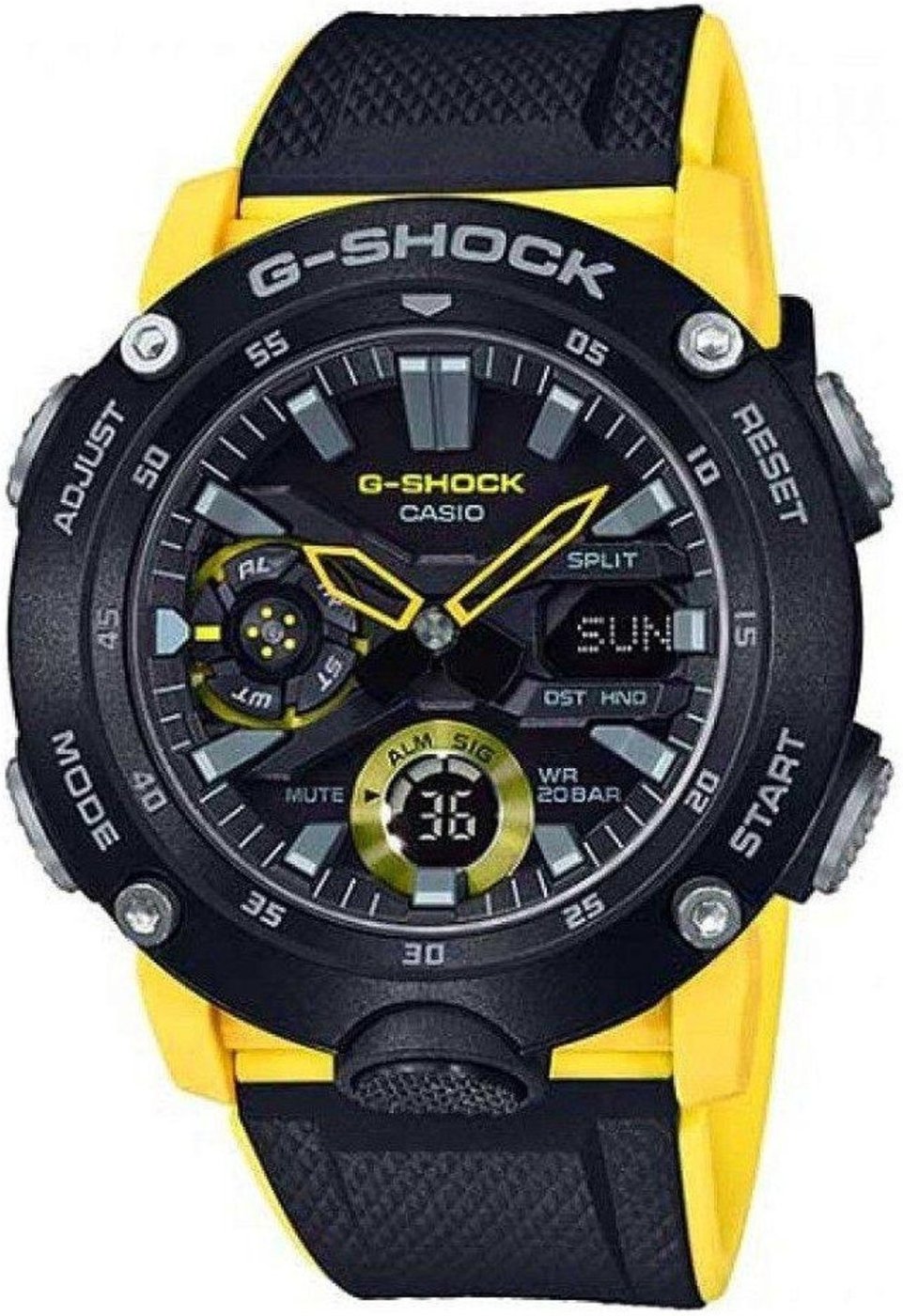 Imagem principal Relógio G-Shock Carbon Core Guard GA-2000-1A9DR Masculino Preto/Amarelo incolor carbon G-SHOCK incolor carbon