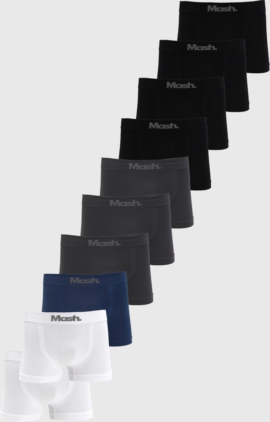 Imagem principal Kit Cueca Boxer Mash Sem Costura Masculina 10 Peças Preta preto MASH preto