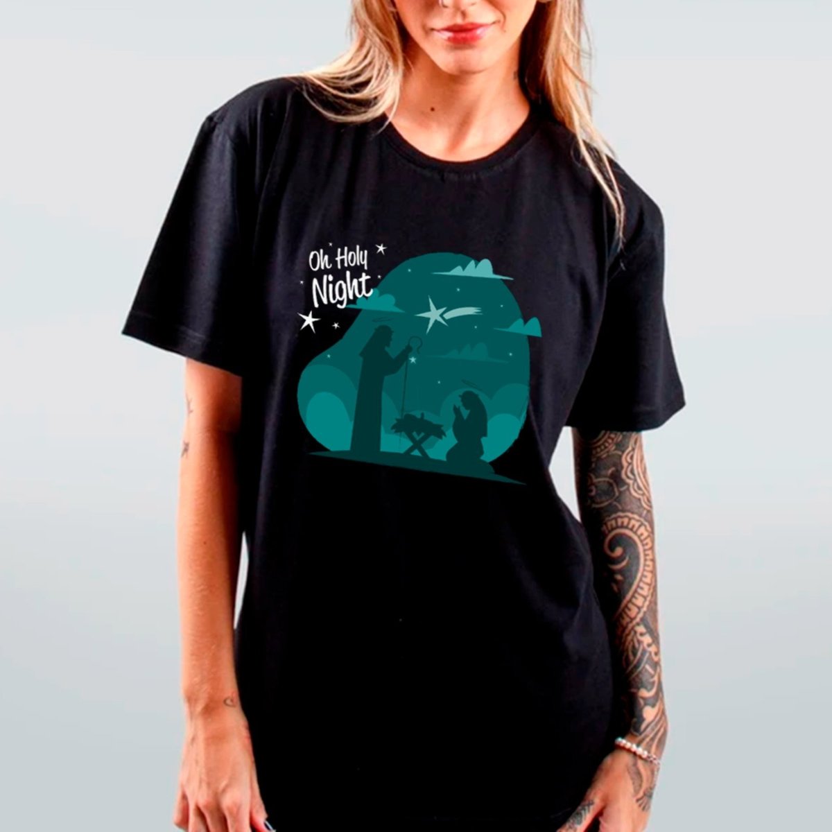 Imagem principal Camiseta Ousy Oversized Oh Holy Night Estampa Natalina Religiosa Unissex marrom ousy marrom