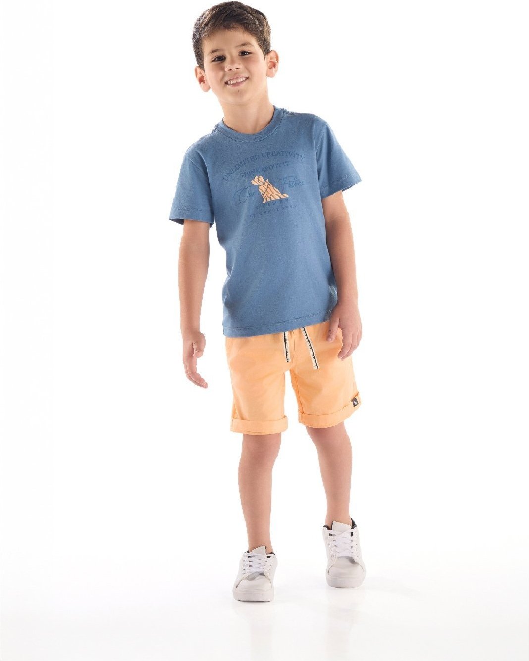 Imagem principal Infantil - Conjunto Camiseta Bermuda Ajustável Quimby branco Quimby branco