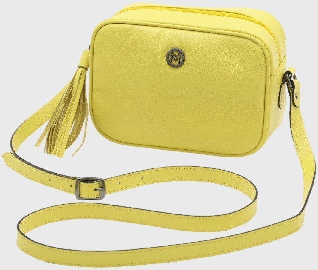Bolsa Transversal de Couro Mariart Titânio Citrus