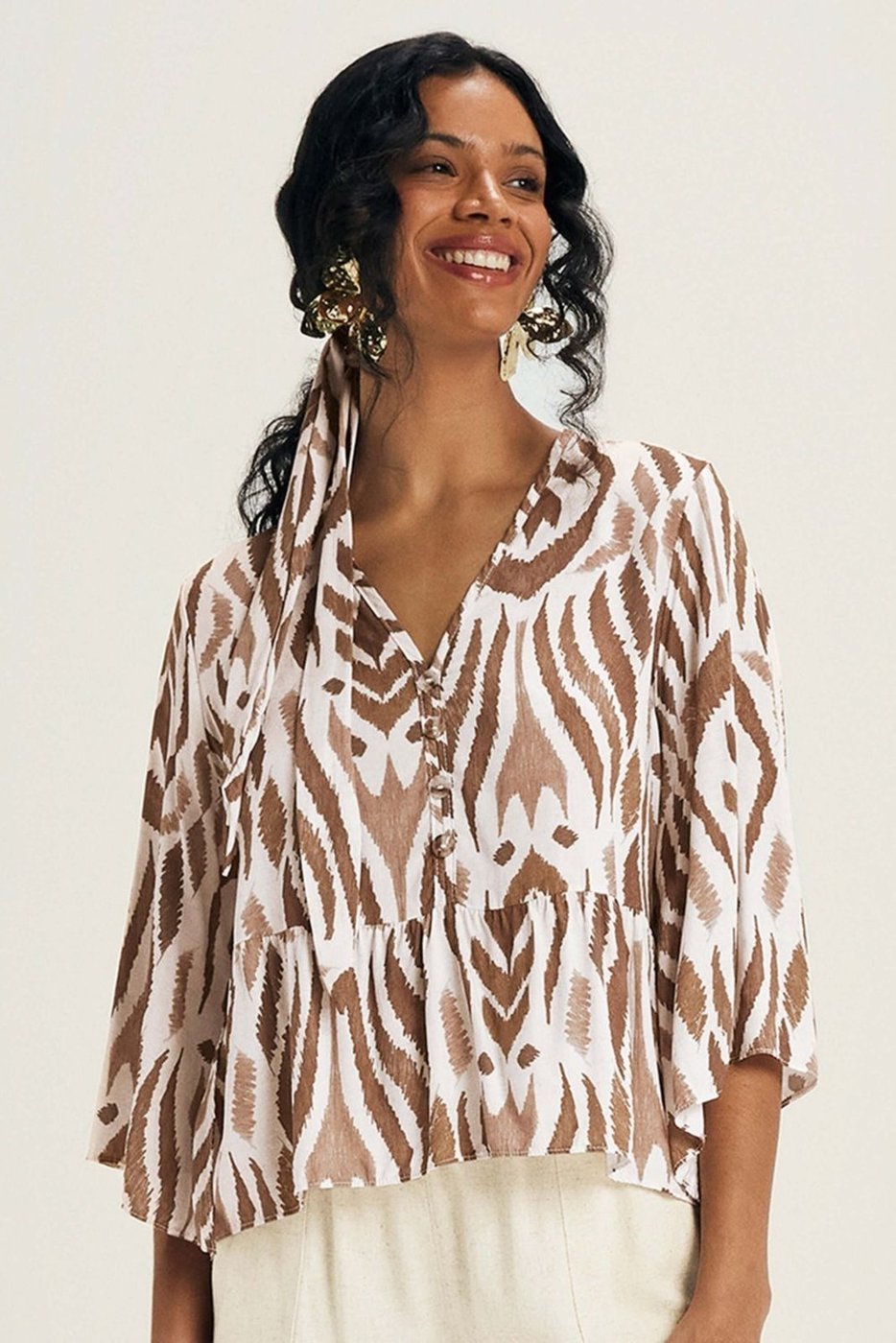 Imagem principal Blusa Feminina Ampla Estampa Digital Marialícia rosa Marialícia rosa